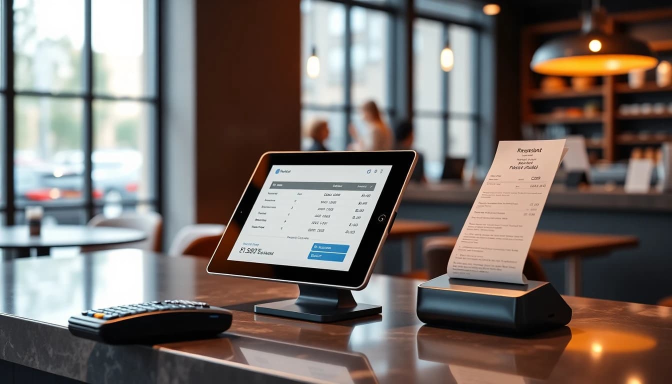 Restaurant POS tablet and card reader representing customer data collection